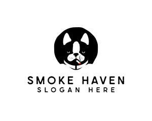Smoke - Cool Dog Smoking logo design