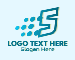 Pixel - Modern Tech Number 5 logo design