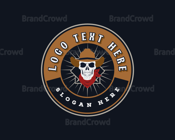 Western Cowboy Skull Logo