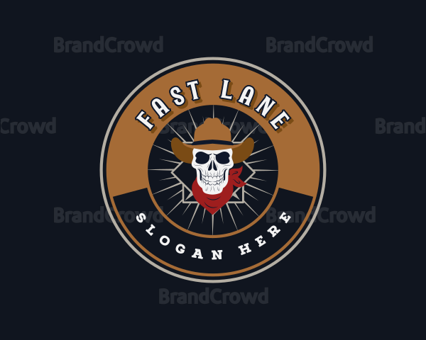 Western Cowboy Skull Logo