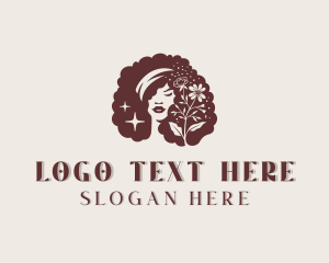 Haircut - Salon Curly Hairstyle logo design