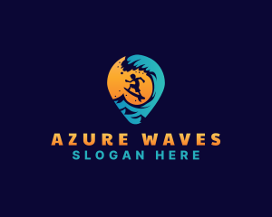 Surf Vacation Wave logo design