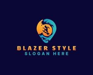 Surf Vacation Wave logo design