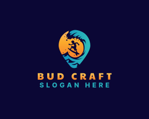 Surf Vacation Wave logo design