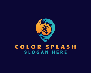 Surf Vacation Wave logo design