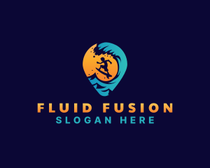 Surf Vacation Wave logo design