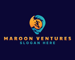 Surf Vacation Wave logo design