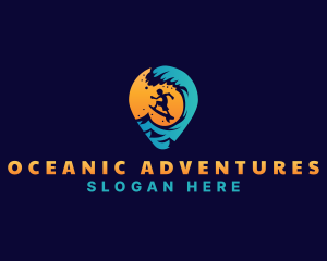 Surf Vacation Wave logo design