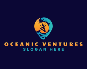 Surf Vacation Wave logo design