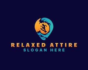 Surf Vacation Wave logo design