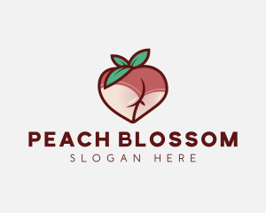 Peach Butt Fruit logo design