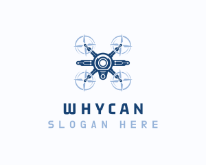 Surveillance Drone Flying Logo