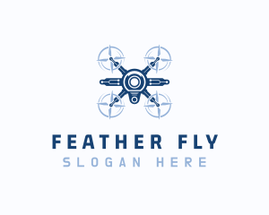 Surveillance Drone Flying logo design