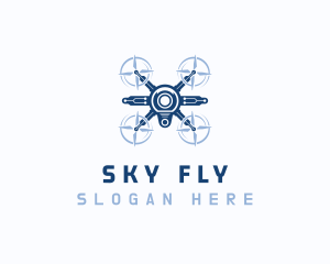 Surveillance Drone Flying logo design