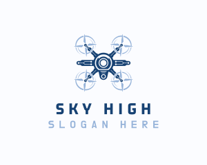 Surveillance Drone Flying logo design