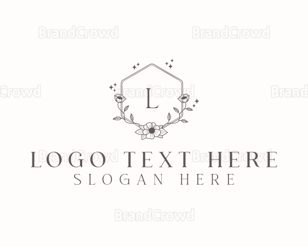 Flower Wreath Frame Logo