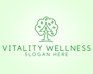 Leafy Wellness Tree  logo design