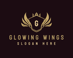 Crown Wing Crest  logo design