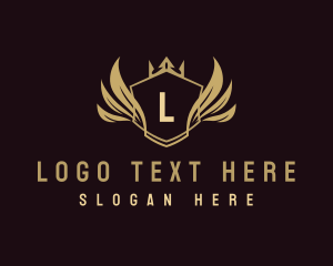 Luxury - Crown Wing Crest logo design