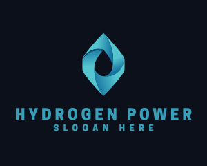 Hydrogen - Abstract Water Droplet logo design