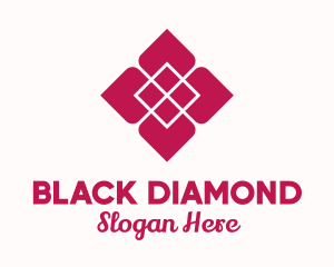 Red Diamond Flower  logo design