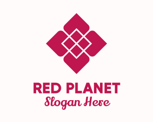 Red Diamond Flower  logo design