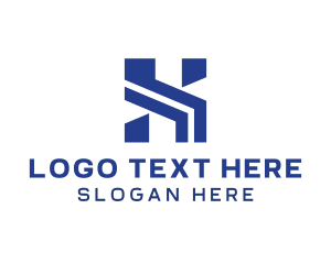 Mechanical - Industrial Blue X logo design