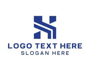 Steel - Industrial Blue X logo design