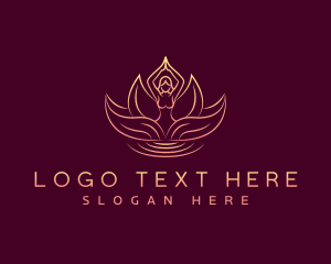 Lifestyle - Woman Lotus Meditation logo design