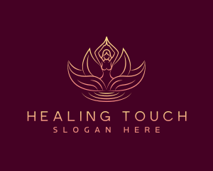 Woman Lotus Meditation logo design