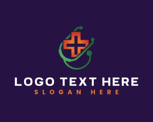 Health Care - Medical Health Cross Stethoscope logo design