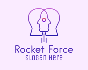 Missile - Rocket Human Head logo design