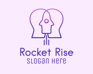 Rocket Human Head logo design