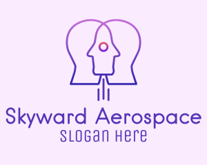 Aerospace - Rocket Human Head logo design