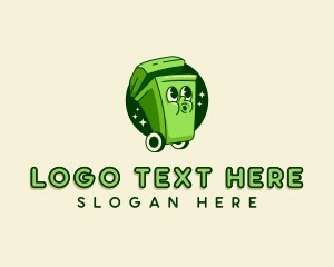 Trash - Garbage Trash Bin logo design