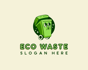 Waste - Garbage Trash Bin logo design