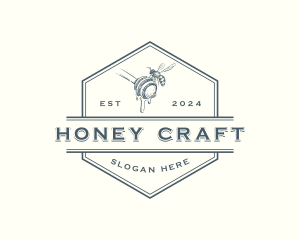 Mead - Bee Honey Dipper Apiary logo design