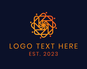 Social Media - Orange  Abstract Telecom logo design