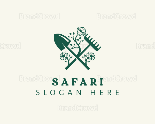 Gardener Shovel Rake Logo