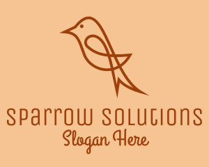 Sparrow Bird Outline  logo design