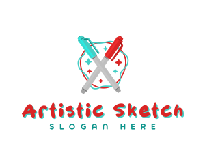 Scribble Marker Pen logo design