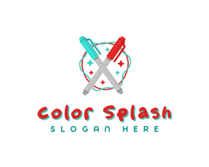 Scribble Marker Pen logo design