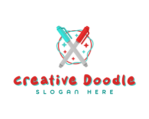 Scribble Marker Pen logo design