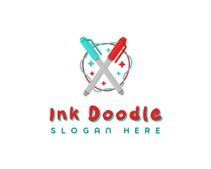 Scribble Marker Pen logo design