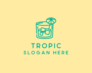 Tropical Cocktail Drink  logo design