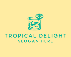 Tropical Cocktail Drink  logo design