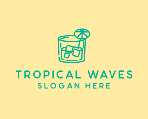 Tropical Cocktail Drink  logo design