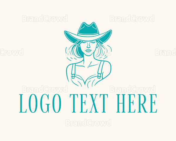 Cowgirl Farmer Woman Logo