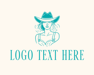 Hat - Cowgirl Farmer Woman logo design