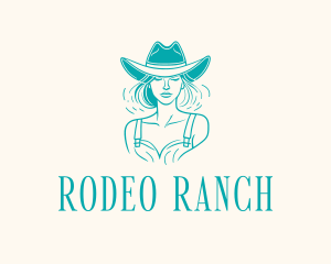 Cowgirl Farmer Woman logo design